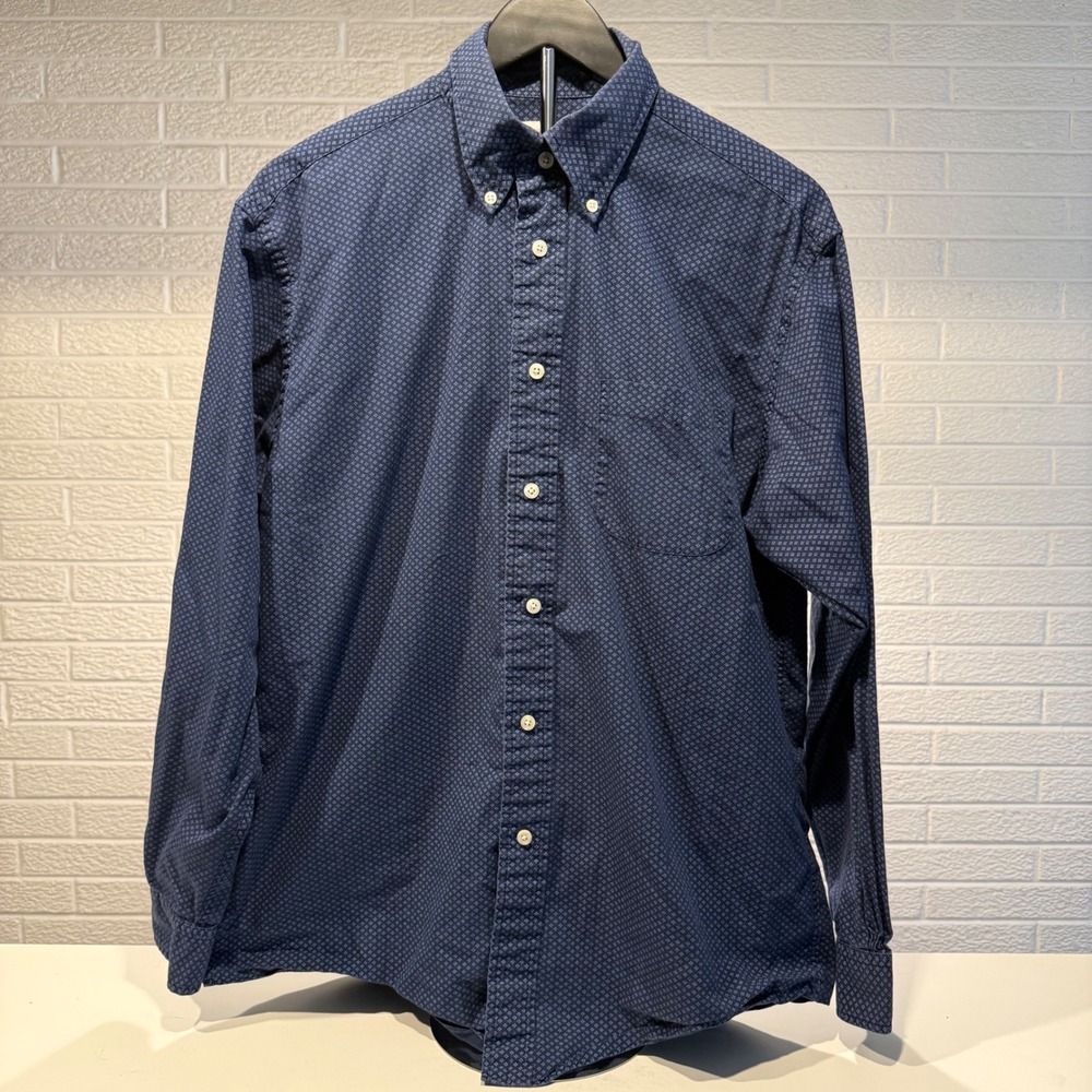 Brooks Brothers 346 Button Down Shirt‎ Men's Medium Cotton Patterned Blue
